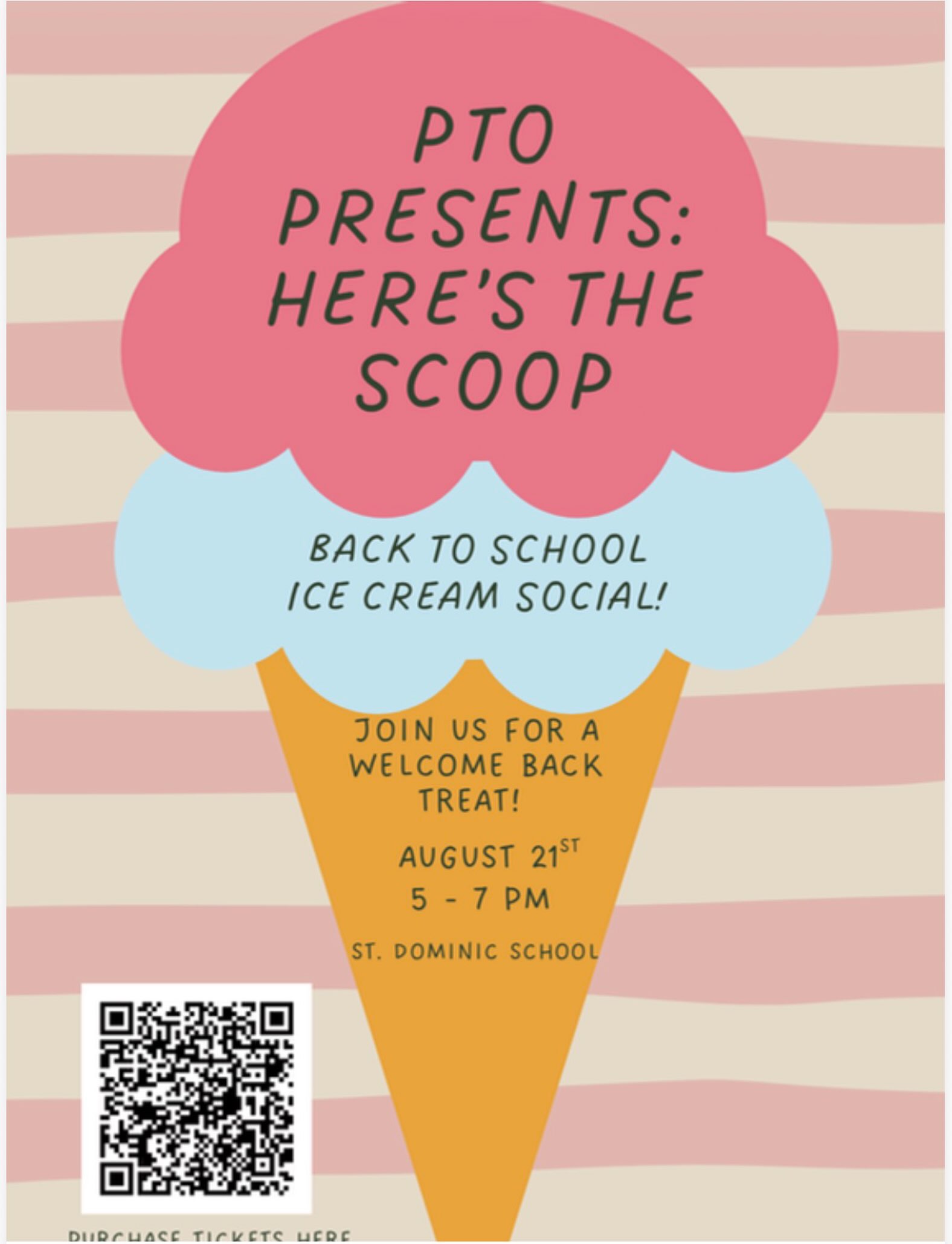 Join us for our Ice Cream Social — a sweet way to reconnect with old friends and meet new ones!

🍦 Date: August 21st 🕐 Time: 5–7 PM 📍 Location: St. Dominic School 💵 Cost: $8 per person

Bring the whole family for an evening of ice cream, community, and fun. It’s our favorite way to kick off the school year, and we hope to see every family there.

🎟️ Purchase tickets: https://stdominicschool.betterworld.org/events/back-school-ice-cream-social